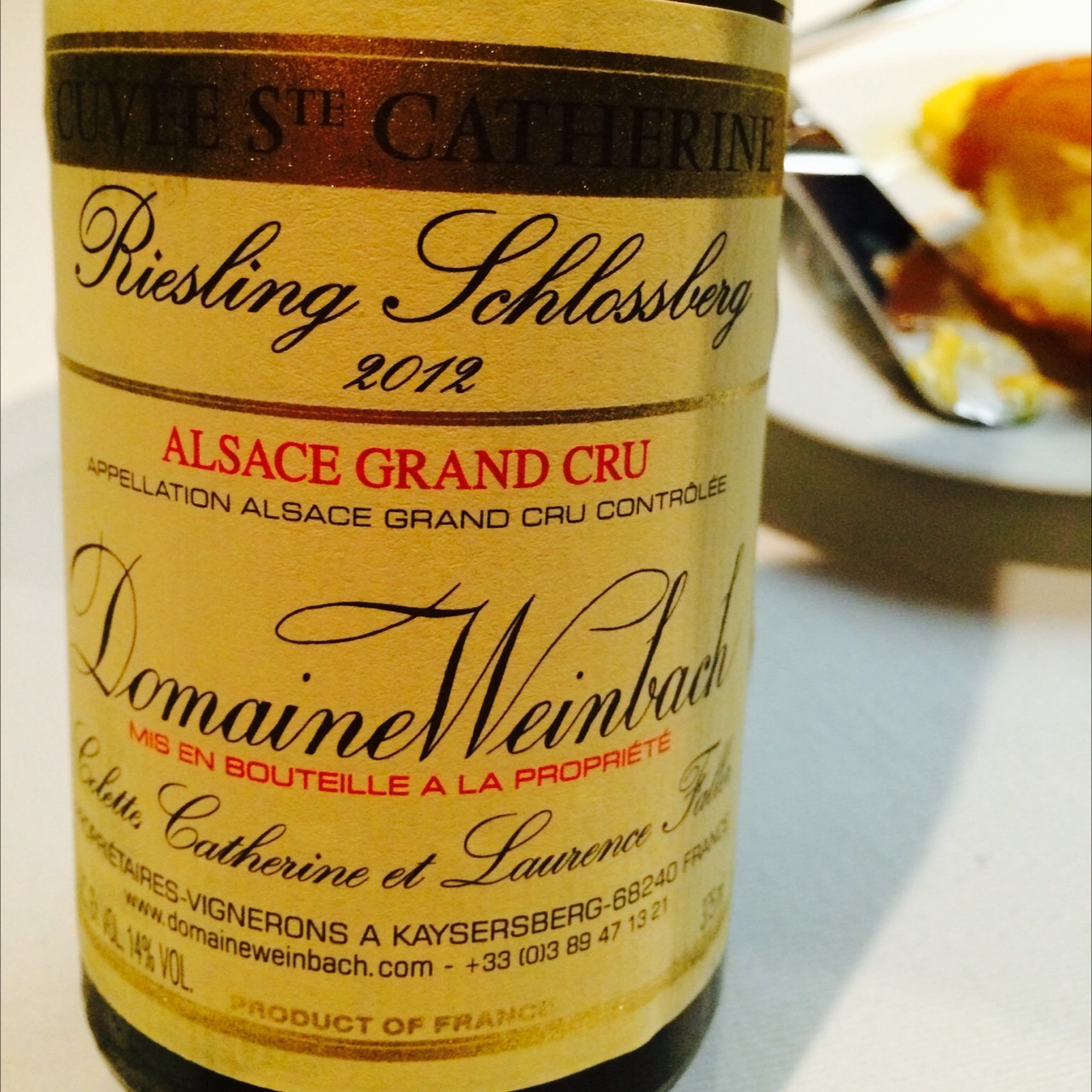 Domaine Weinbach Cuv E Ste Catherine Schlossberg Alsace Grand Cru Riesling