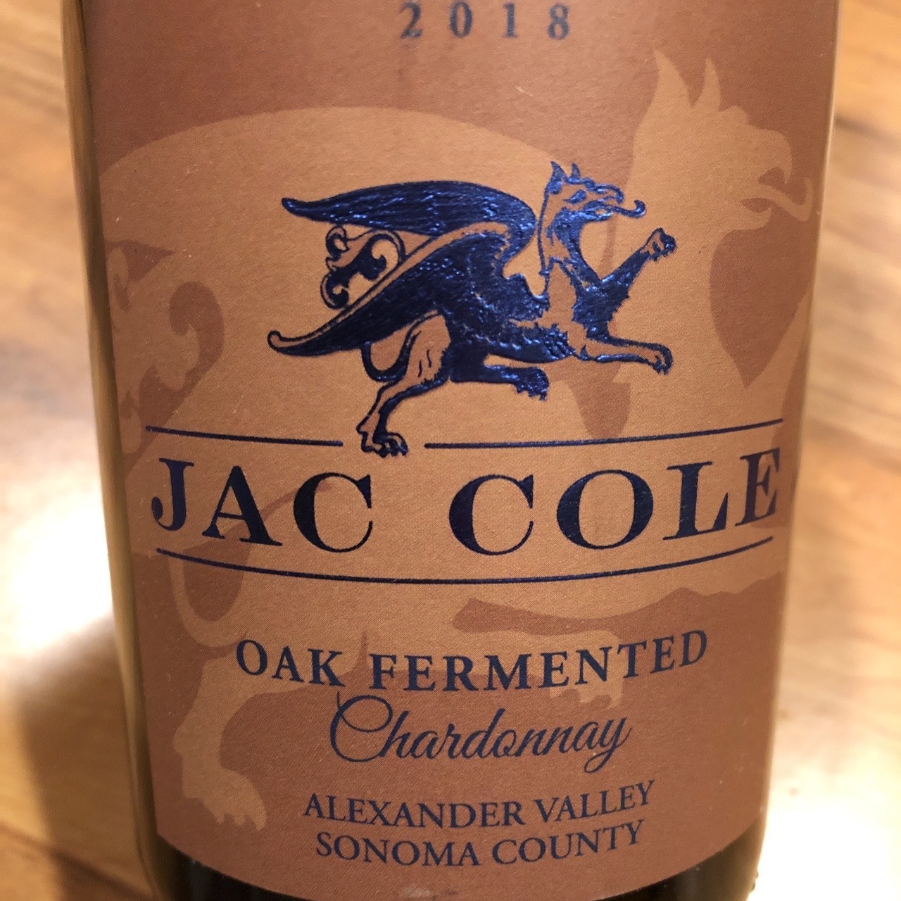 Jac Cole Oak Fermented Alexander Valley Chardonnay