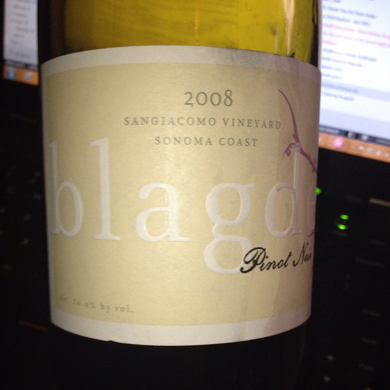 2010 Blagden Sangiacomo Vineyard Pinot Noir