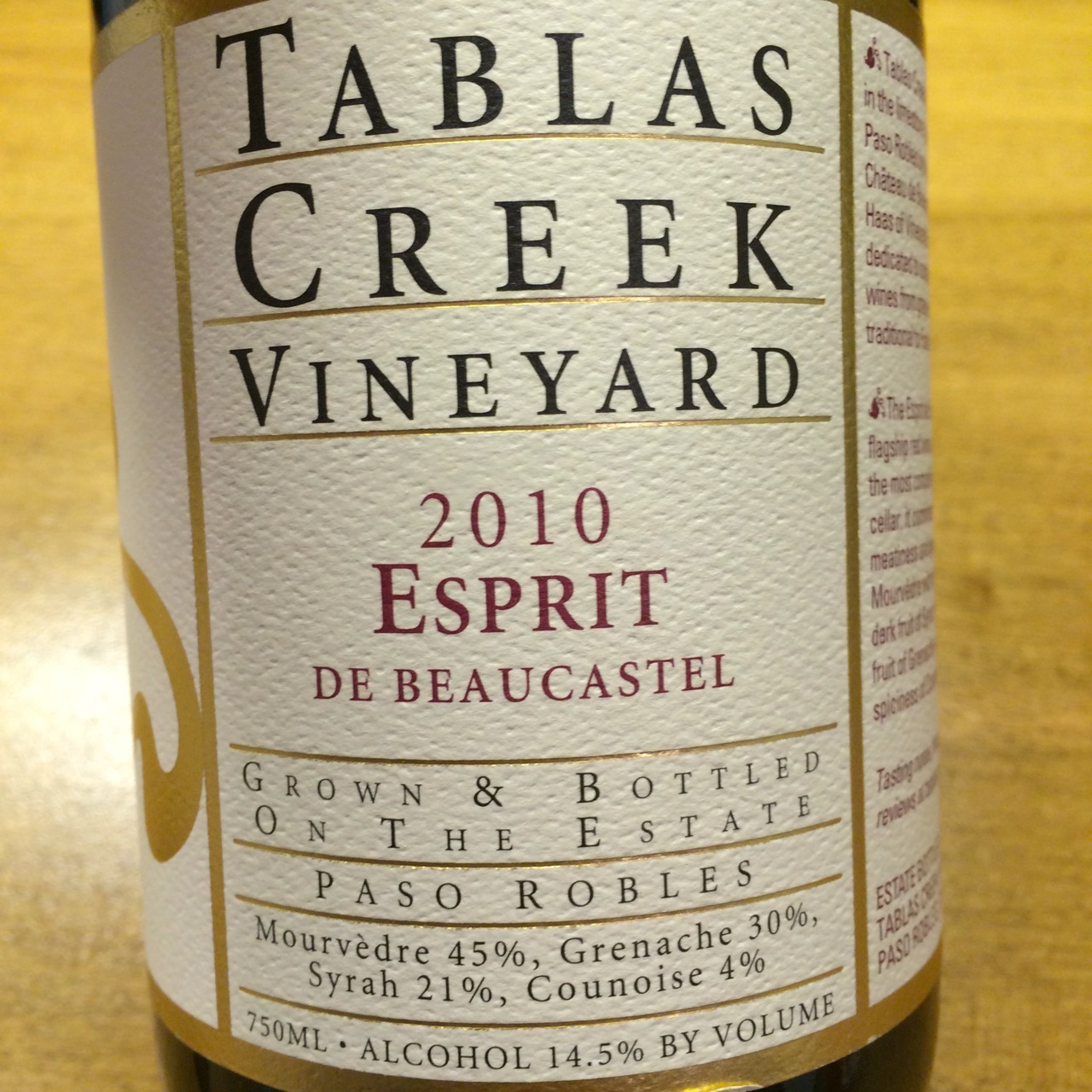 Tablas Creek Vineyard Esprit de Beaucastel Red Rhone Blend