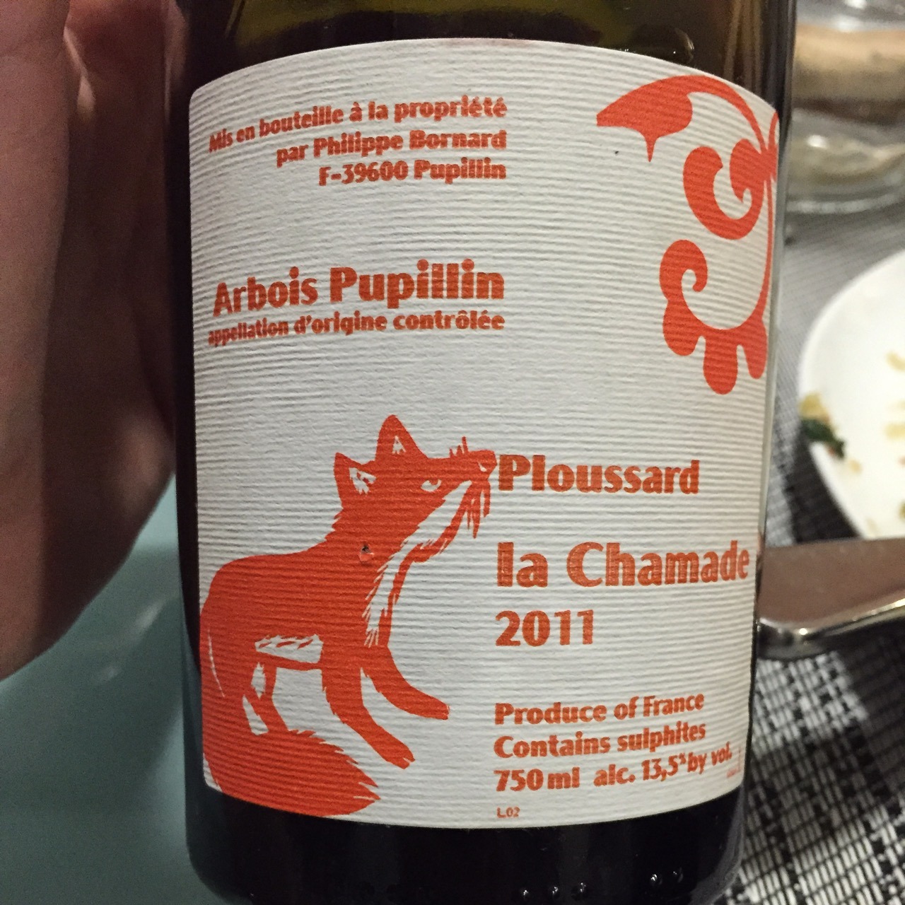 2015 Philippe Bornard La Chamade Arbois Pupillin Ploussard