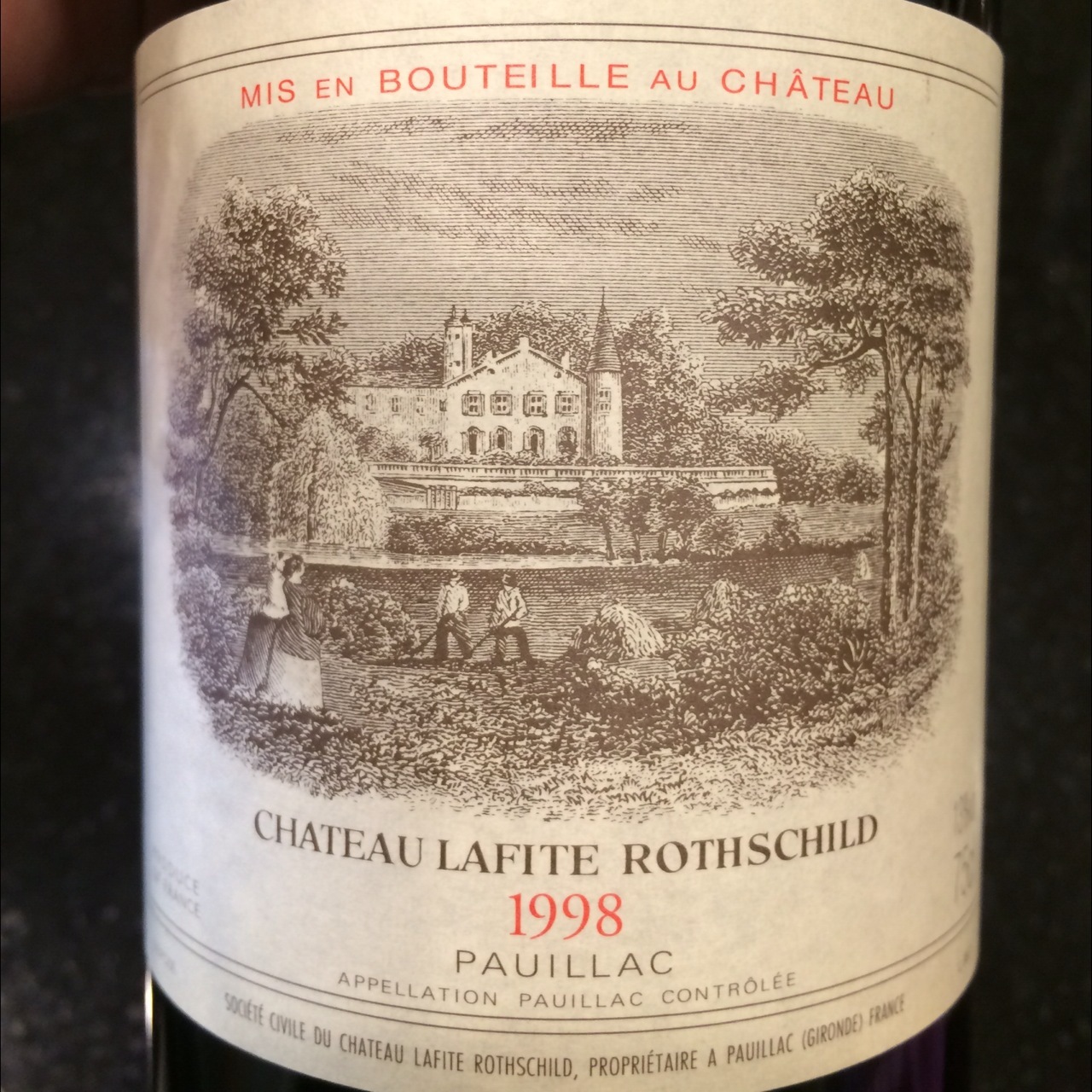 Château Lafite Rothschild Pauillac Red Bordeaux Blend 1998 (6000ml