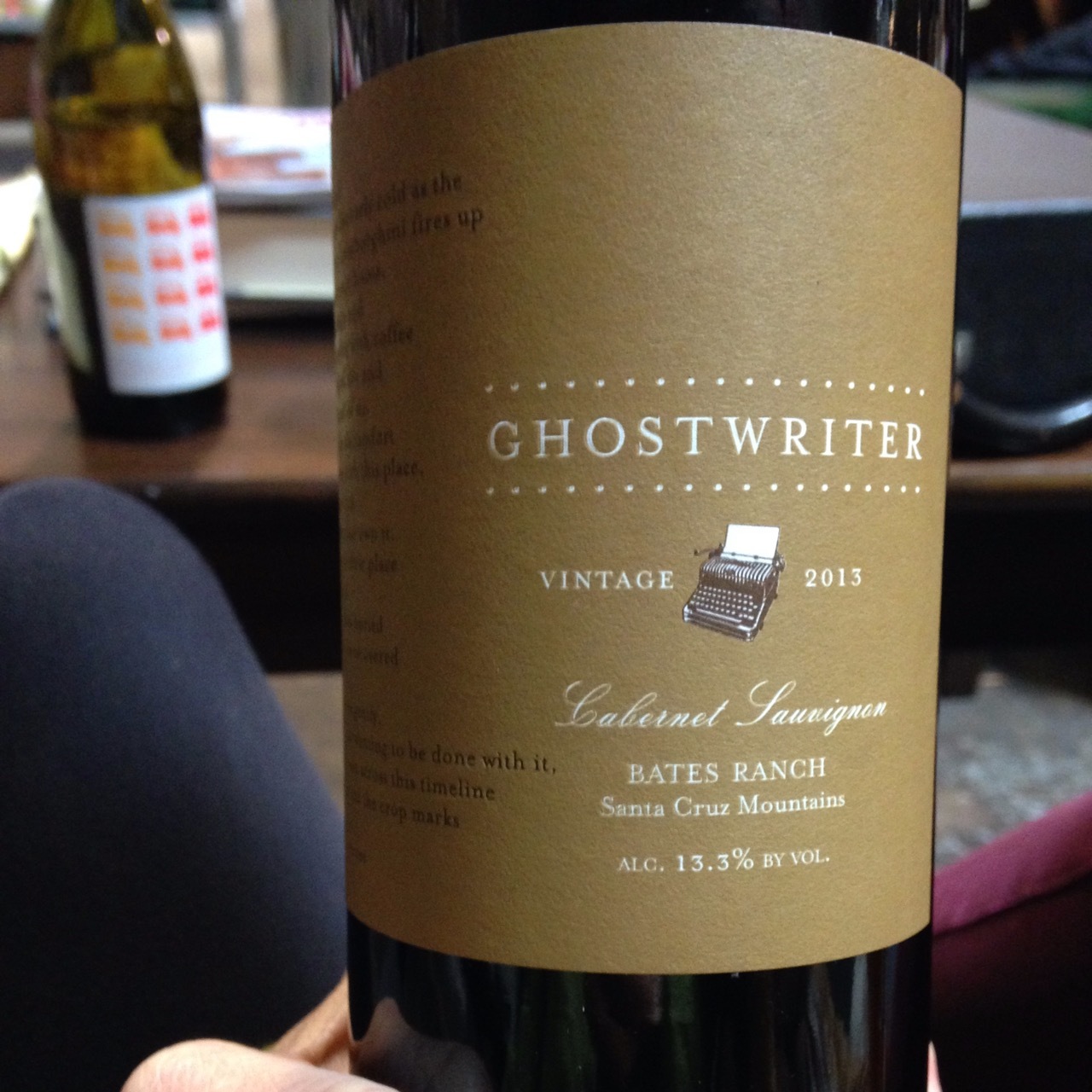 Ghostwriter Bates Ranch Santa Cruz Mountains Cabernet Sauvignon