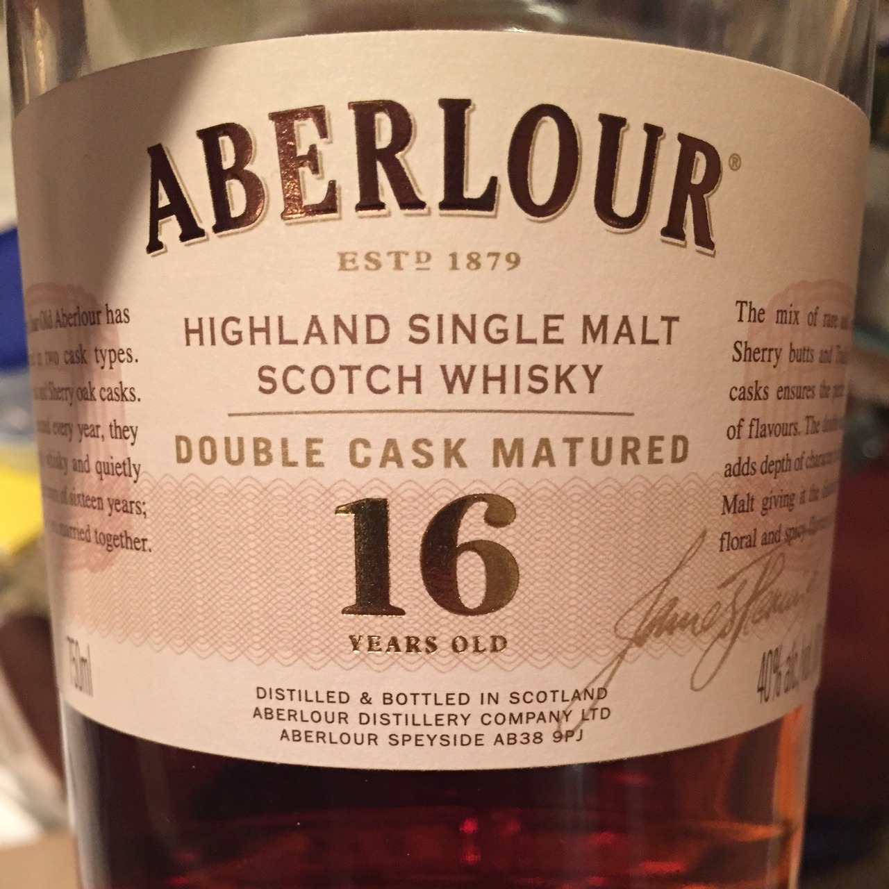 Aberlour 16 Year Old Single Malt Scotch Whisky