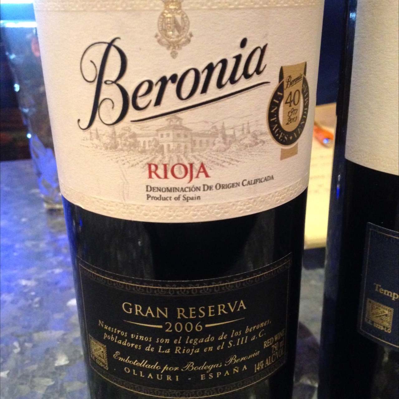 Bodegas Beronia Gran Reserva Rioja Tempranillo Blend