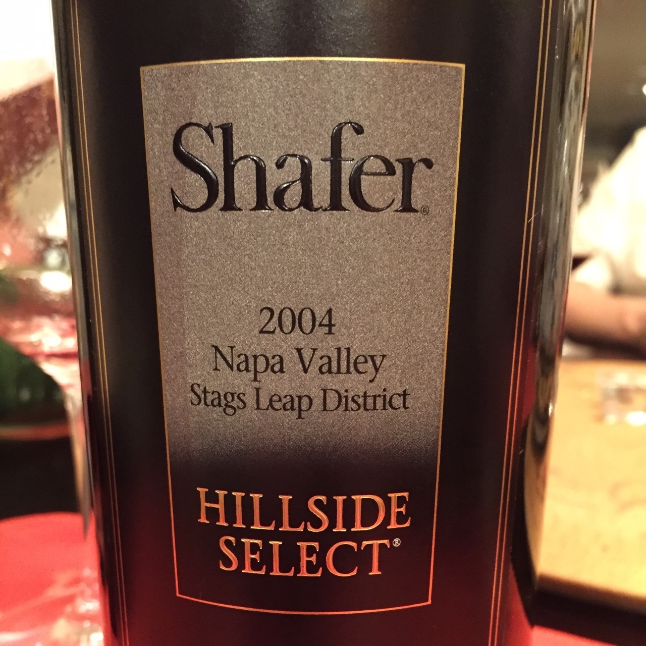 Shafer Vineyards Hillside Select Stags Leap District Cabernet