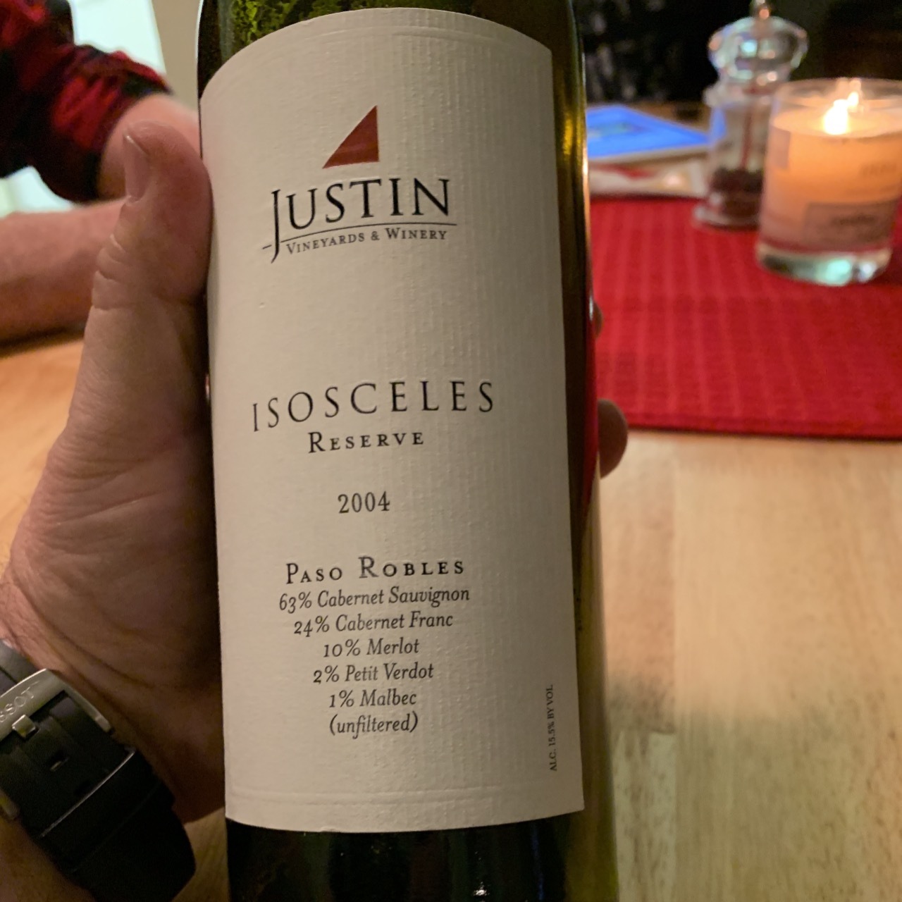 Justin Vineyards Winery Isosceles Reserve Paso Robles Cabernet