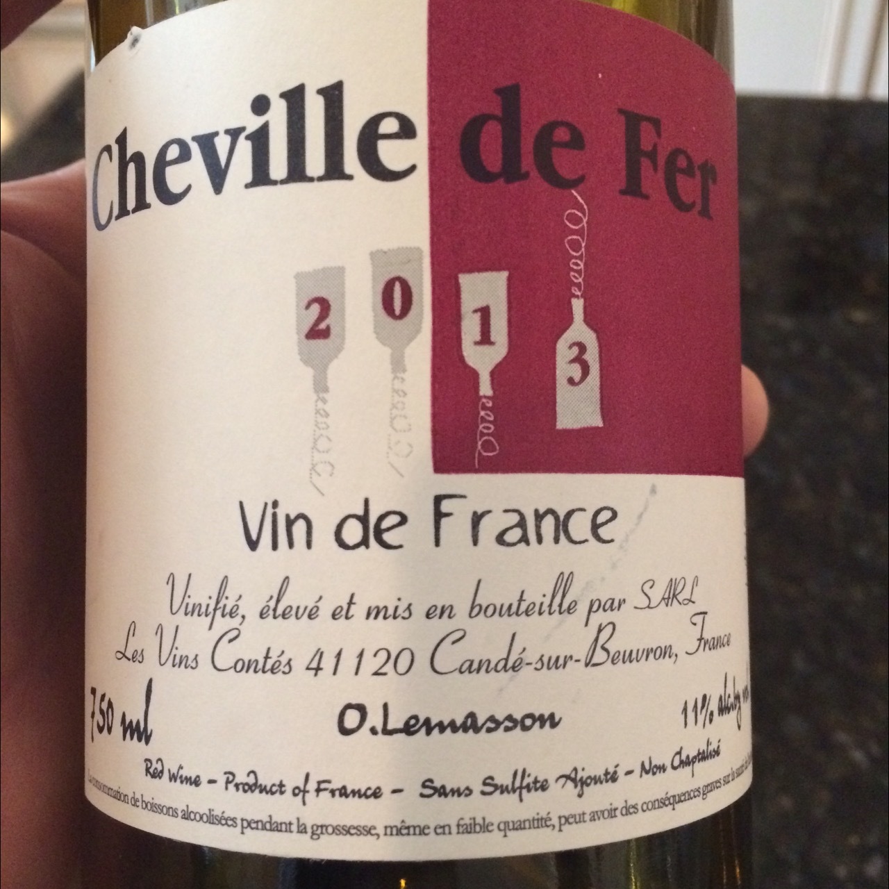 Les Vins Cont s Olivier Lemasson Cheville de Fer C t 2016