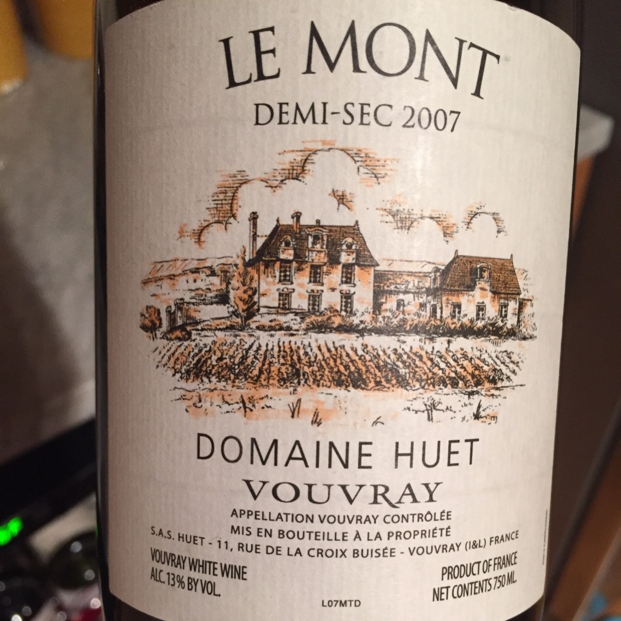Domaine Huet Le Mont Demi Sec Vouvray Chenin Blanc 2017